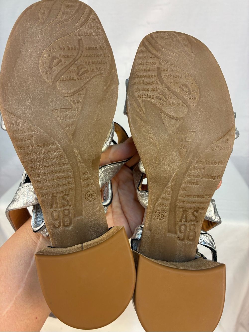 A.S.98 Mack Wrap Sandal in Silver Metallic 6 - Picture 6 of 8